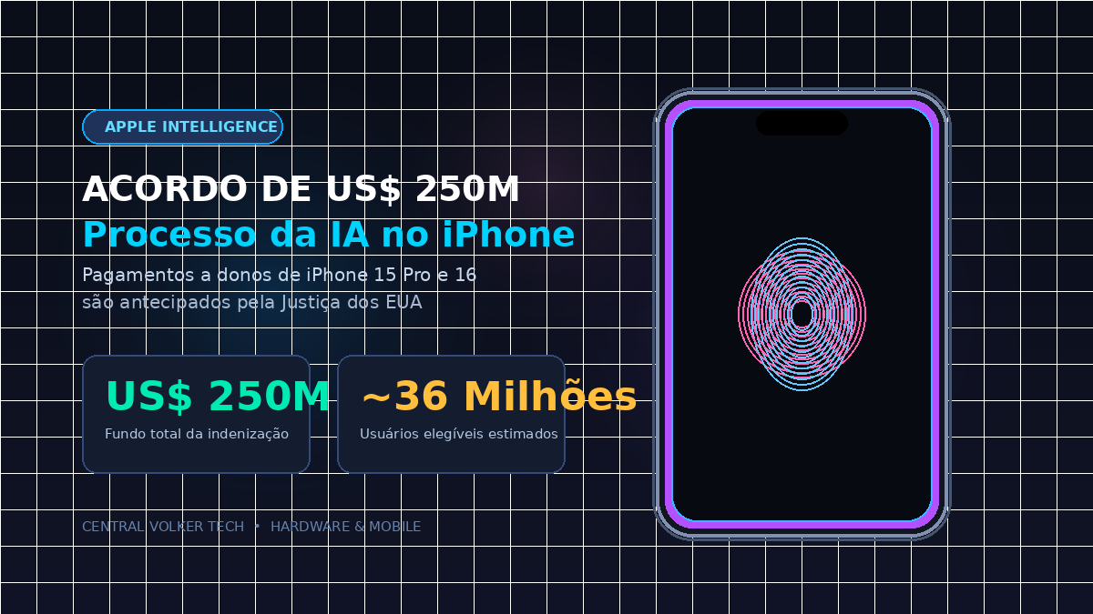 Acordo de US$ 250 Milhões da Apple por Promessas de IA no iPhone Será Pago Meses Antes do Previsto