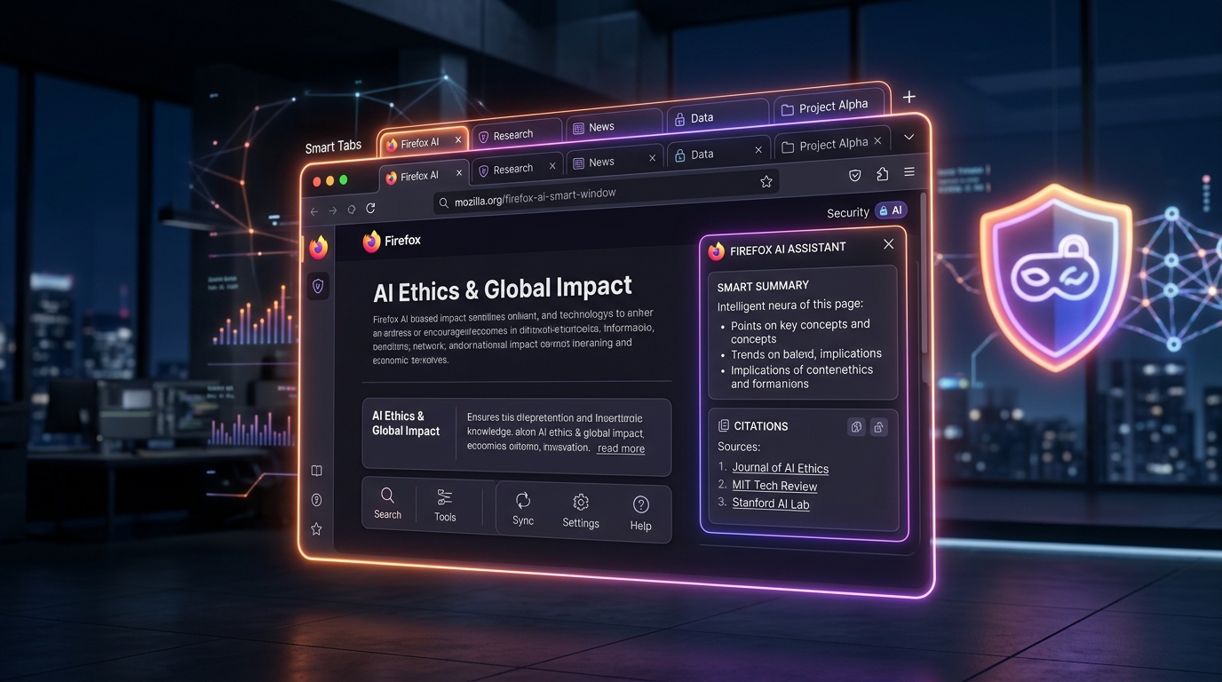 Firefox Turbina a 'Smart Window' com IA: Busca com Citações e Gestão Visual de Abas Sem Comprometer a Privacidade