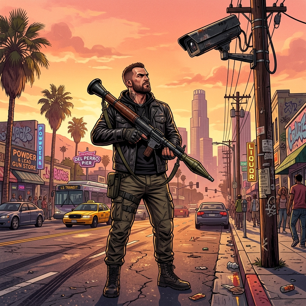 Novo Mod de GTA 5 Adiciona Câmeras de Vigilância para Serem Destruídas (e Rende Dinheiro Virtual)