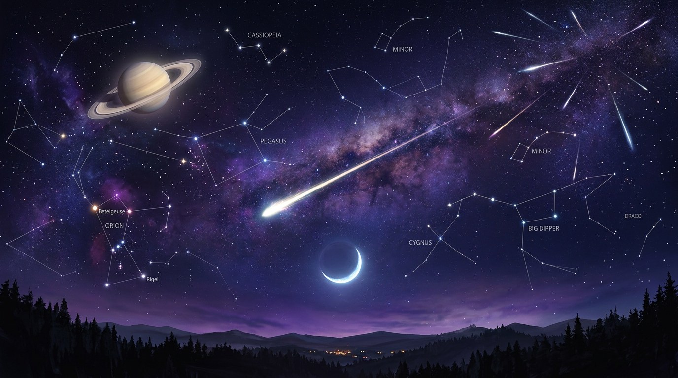 Céu de outubro terá chuva de meteoros, oposição de Saturno e ocultação rara de Júpiter